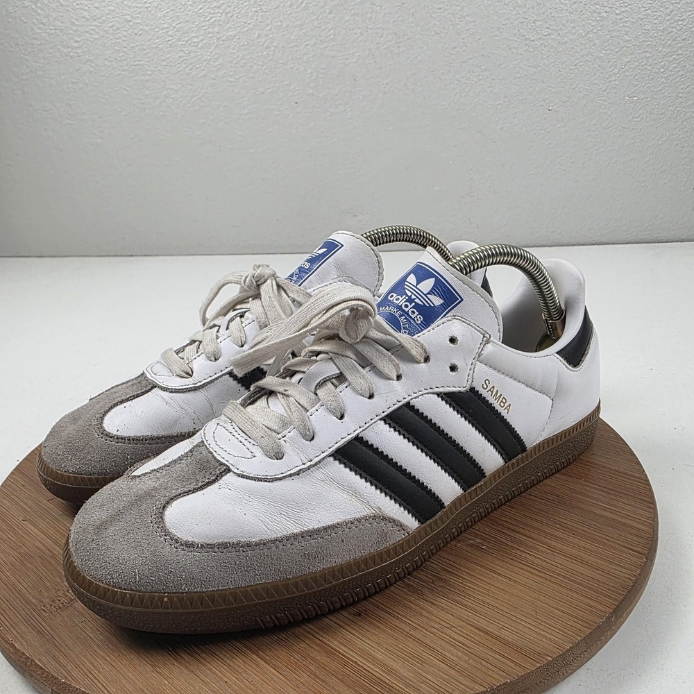 Adidas Samba OG Shoes Mens Size 9 White Black Leather Gum Soccer Sneakers B75806 - Picture 2 of 16